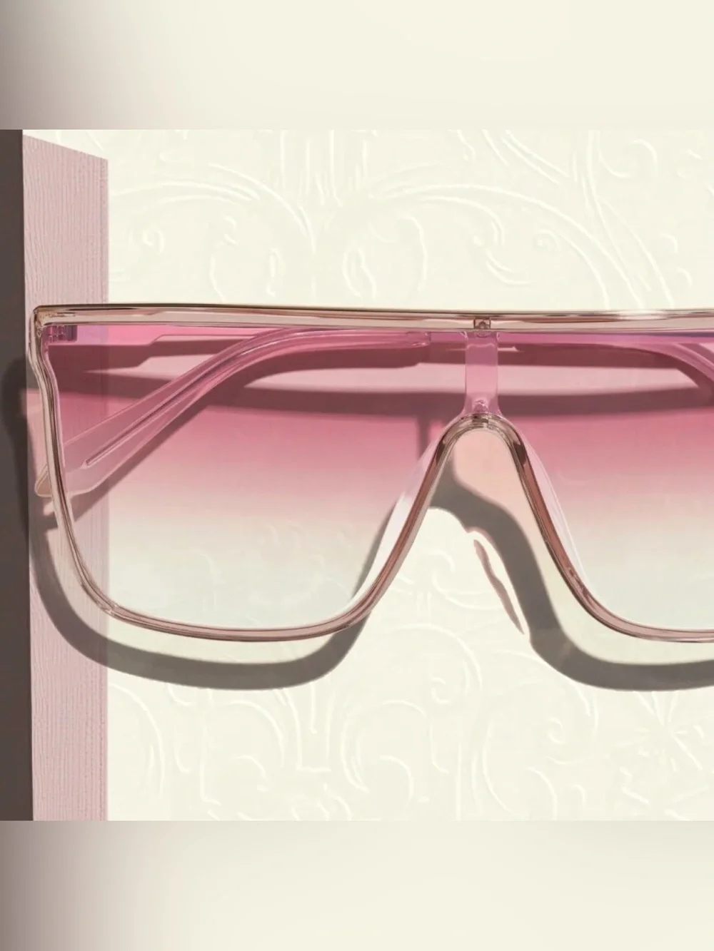 Quay Nightfall Adorned Shield Sunglasses (Doe Frame / Light Peony Lens) NWT